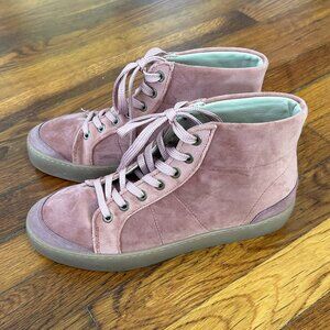 Boden Pink Velvet High-top Sneakers